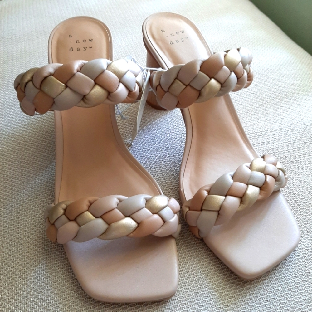 New day braided sandal nude